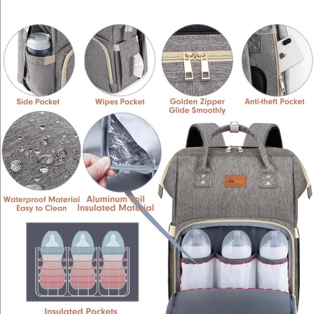 Portable changing and diaper backpack - Picture 4 of 15